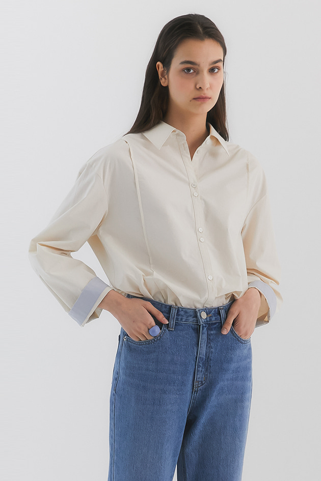 Colin Overfit Cotton Shirt_Ivory