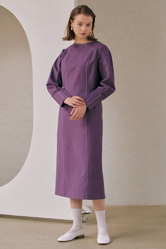 Vanessa Stitch Dress_Purple
