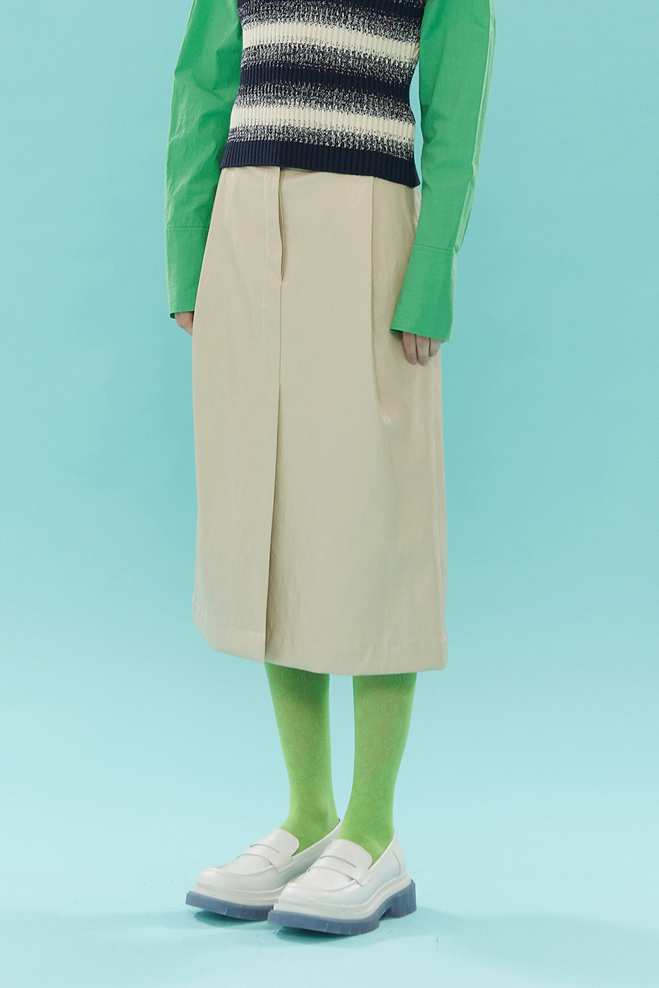 [2/14 순차출고]Eco Leather Skirt_L.BEIGE