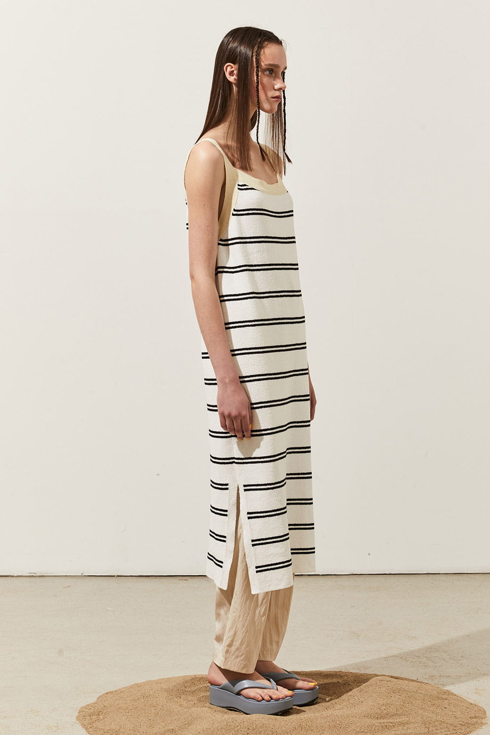 Striped Knit Dress_IVORY STRIPE