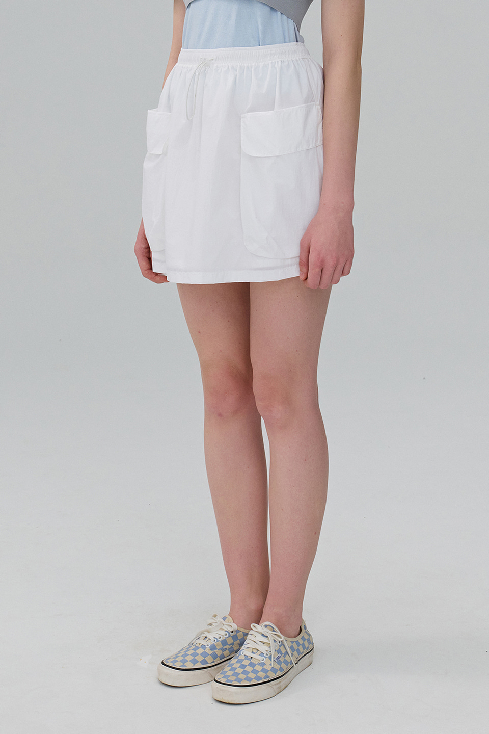 Cargo Mini Skirt_WHITE