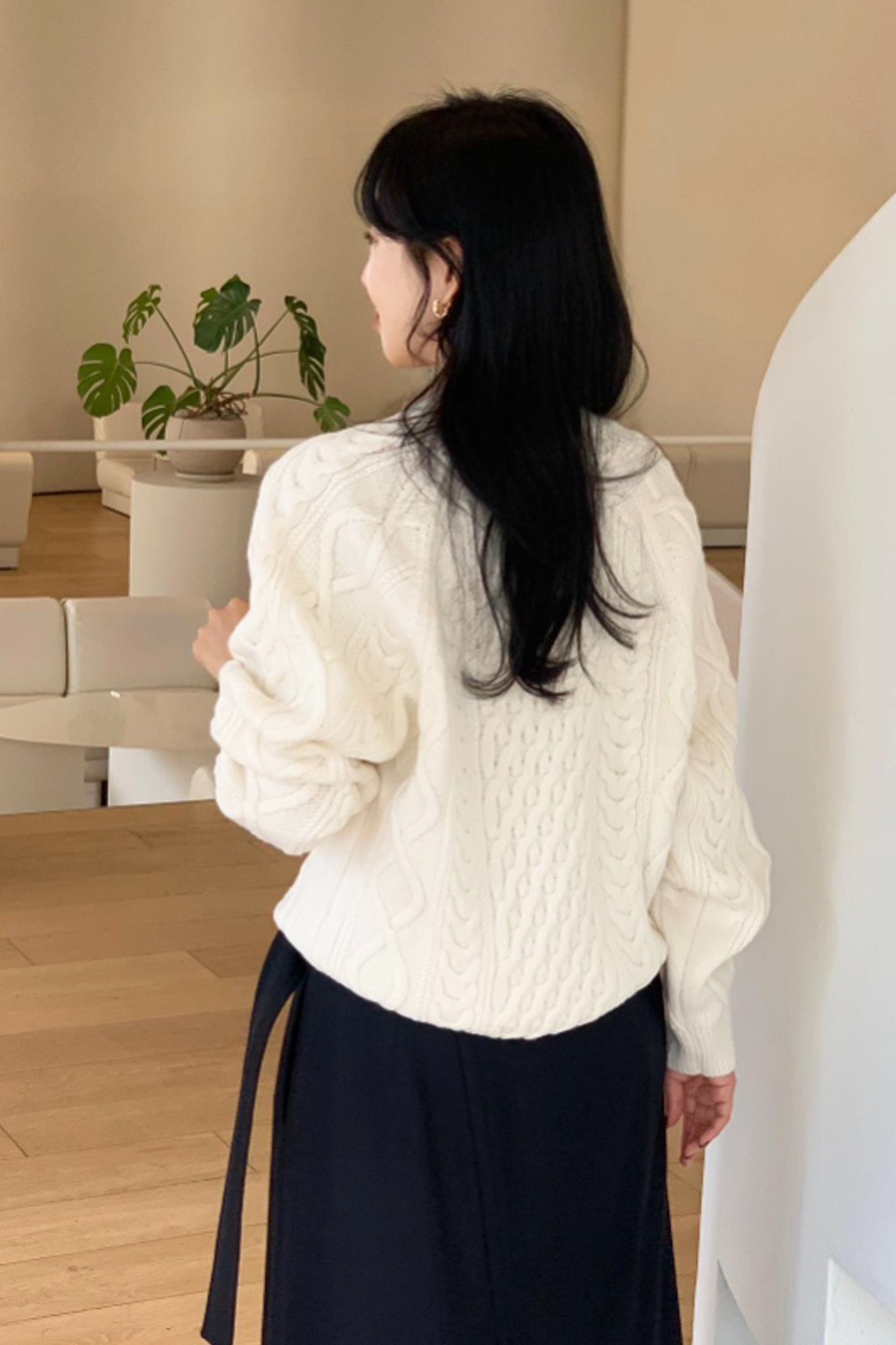 Cable Volume Knit_IVORY