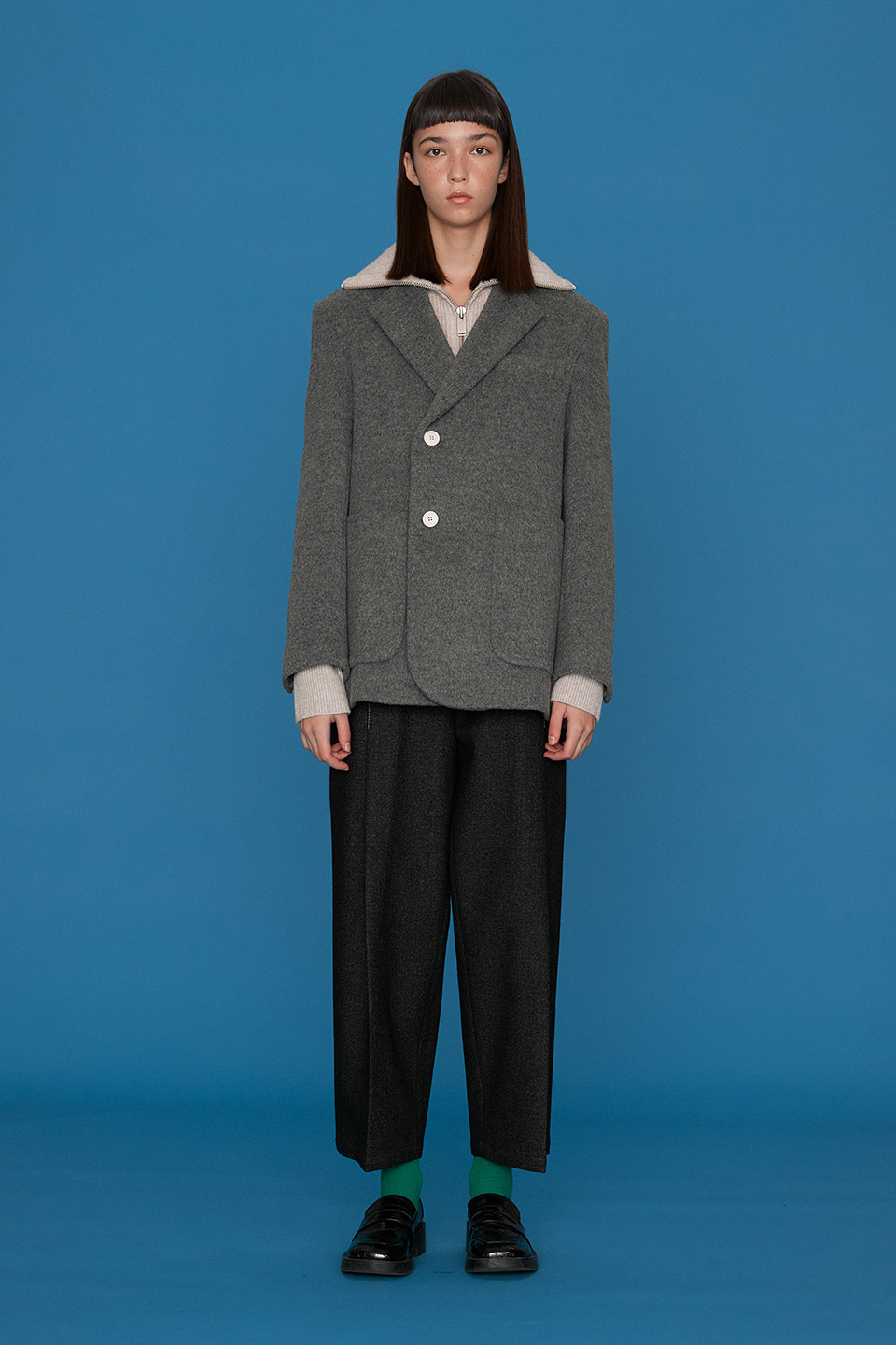 Mia 2-Button wool jacket_D/Grey