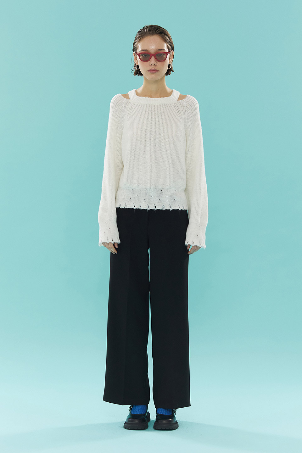 Loose Fit Cropped Knit_IVORY