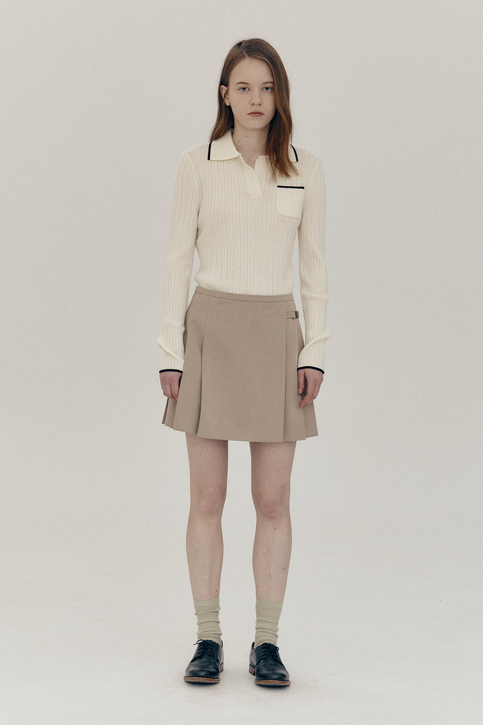 [72HOURS 20%OFF] OPEN COLLAR KNIT_IVORY