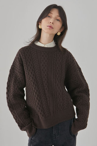 Maty Cable Knit_Brown_Brown