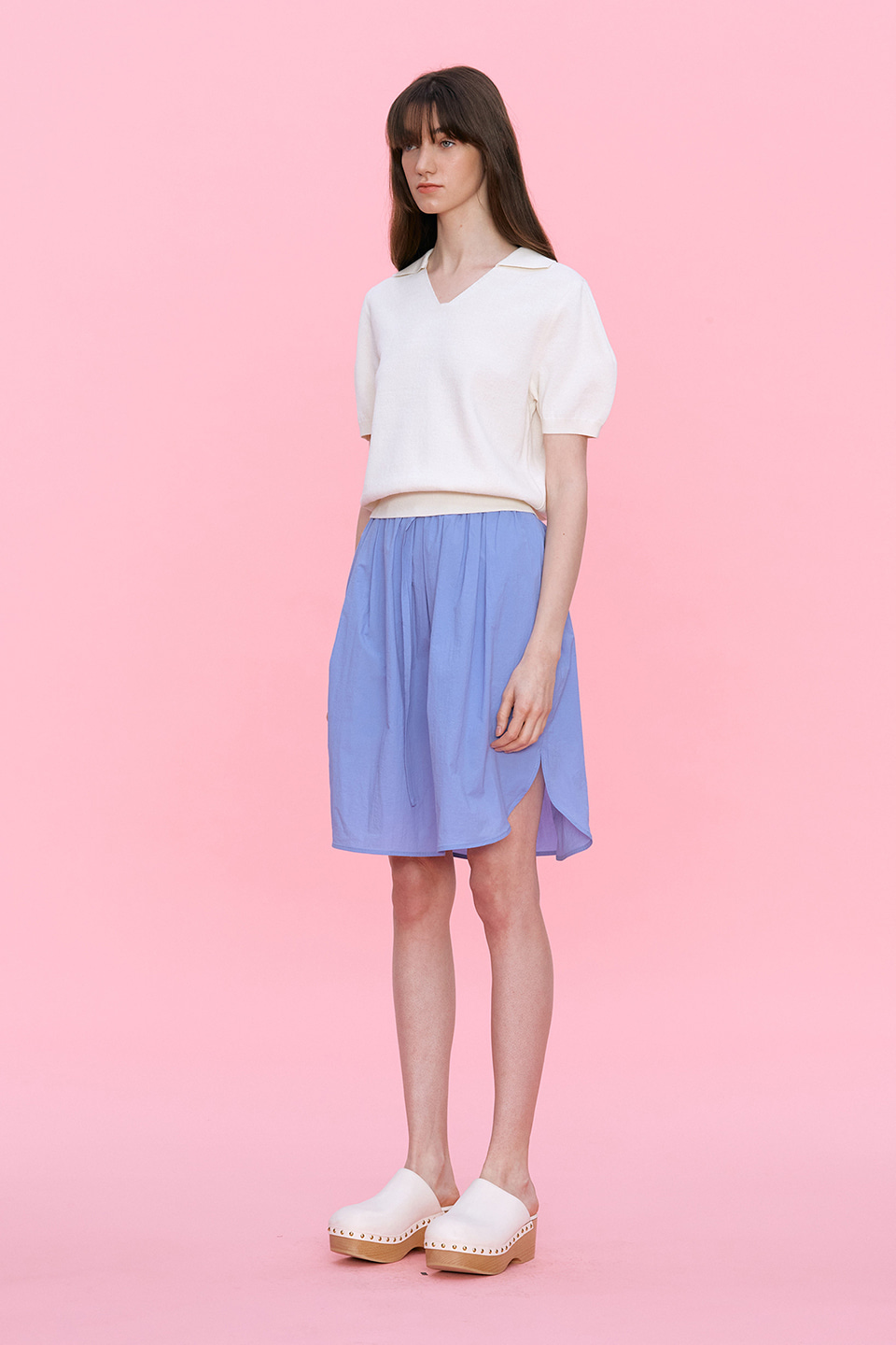 Banded Miniskirt_BLUE