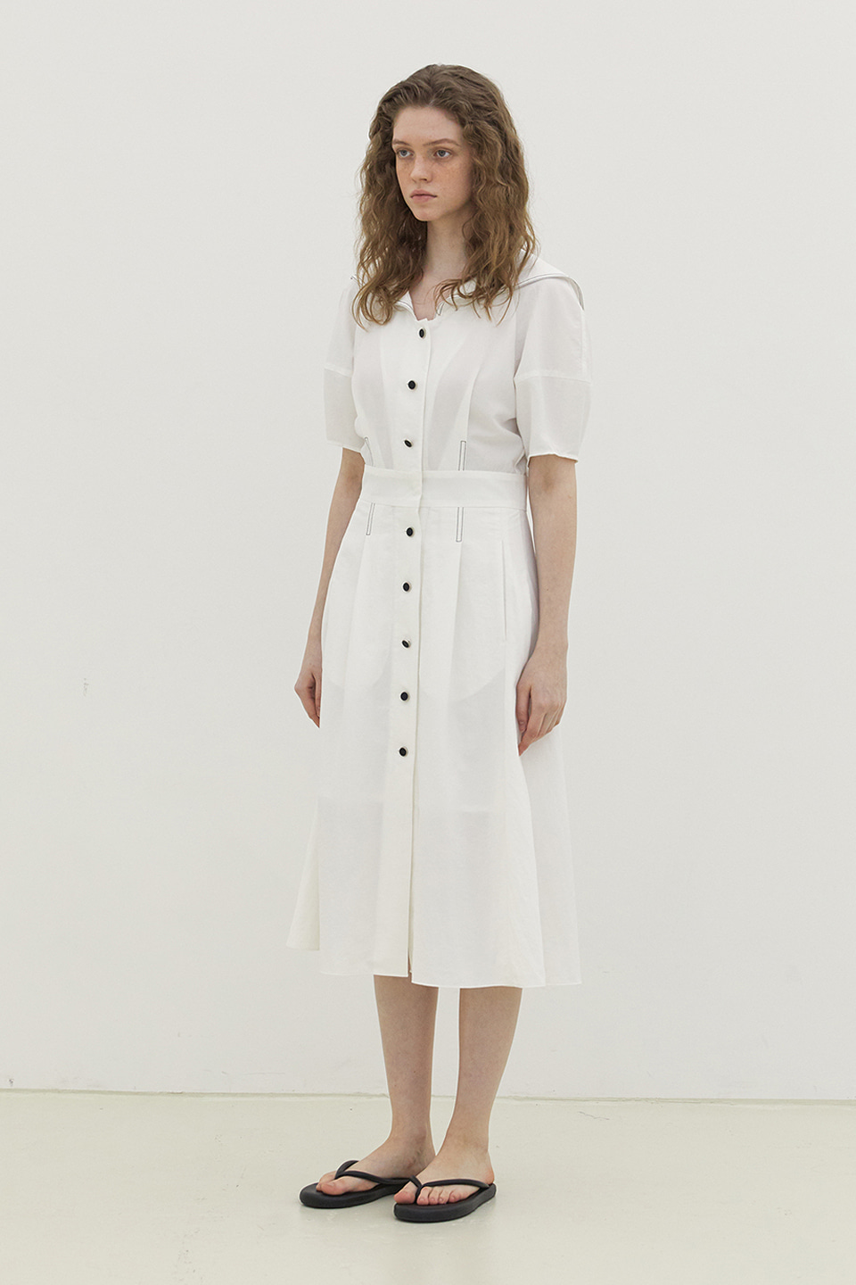 Sailor Collar Dress_WHITE